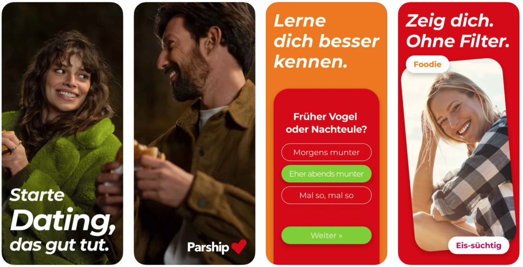 Parship dating app screenshots